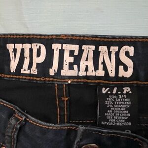 VIP Black Relaxed Jeans with Vintage Label